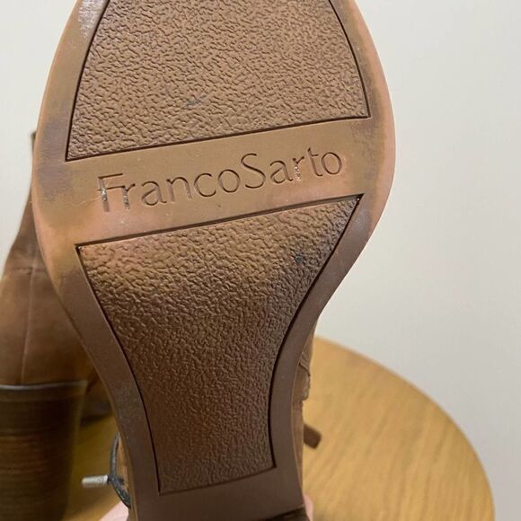 Franco Sarto Brown Edaline Heeled Booties - Picture 5 of 6